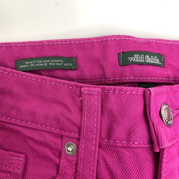 Wild Fable Womens Highest Rise Mom Shorts Various Sizes Pink Fuchsia Rolled Cuff - Picture 3 of 9